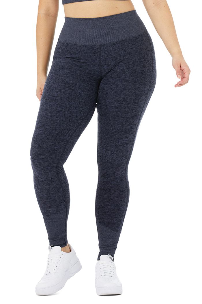 Alo Yoga High-Waist Alosoft Lounge Women's Leggings Navy | RYHBGTU-45