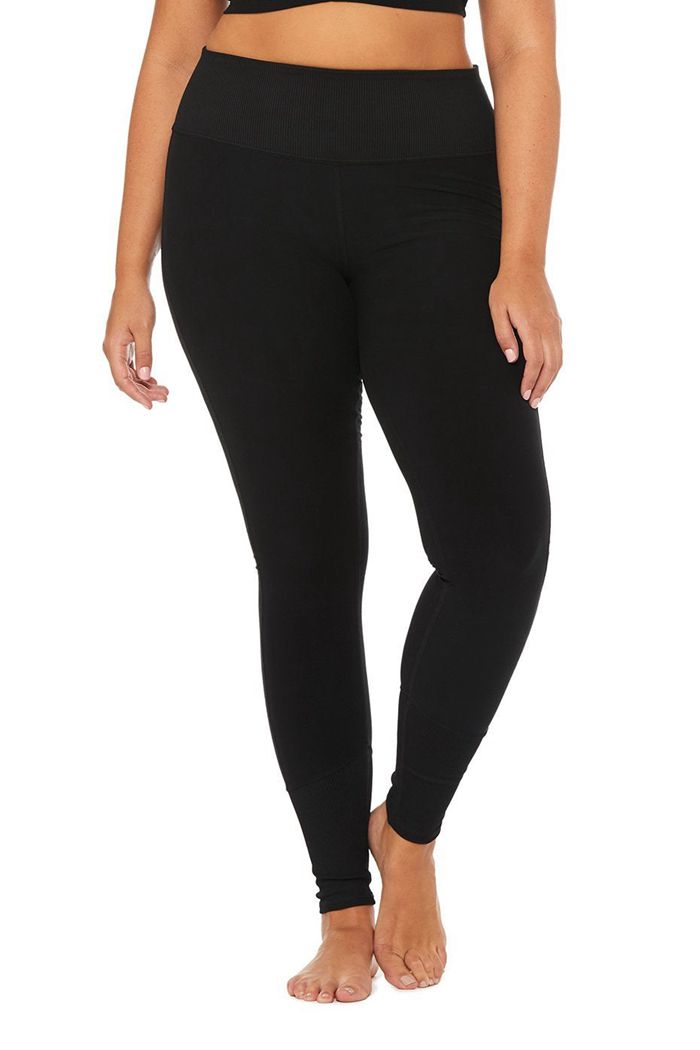 Alo Yoga High-Waist Alosoft Lounge Women's Leggings Black | ZRKWLFP-52