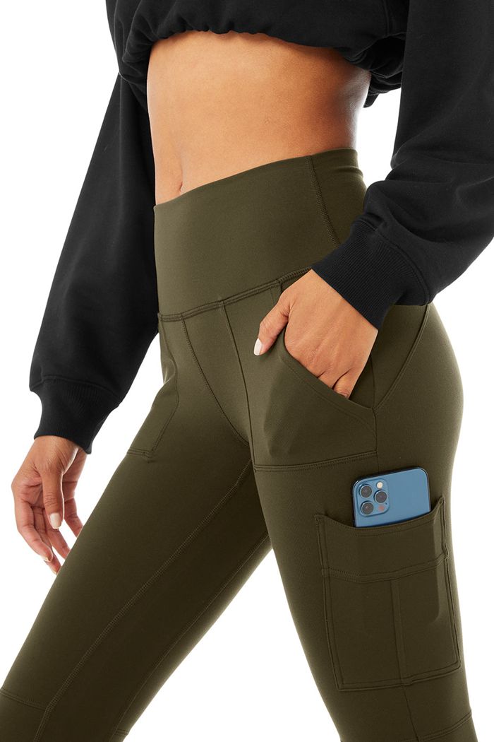 Alo Yoga High-Waist Cargo Women's Leggings Dark Olive | HXJSNAE-29