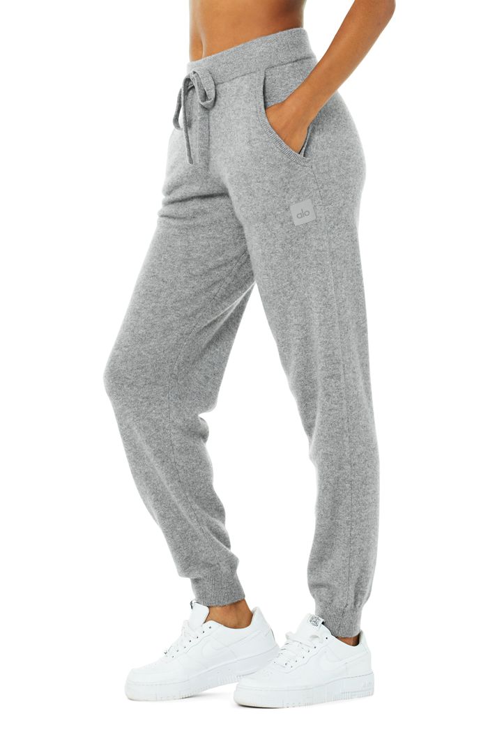 Alo Yoga High-Waist Cashmere Jet Set Women's Pants Grey | GQWCFVI-87