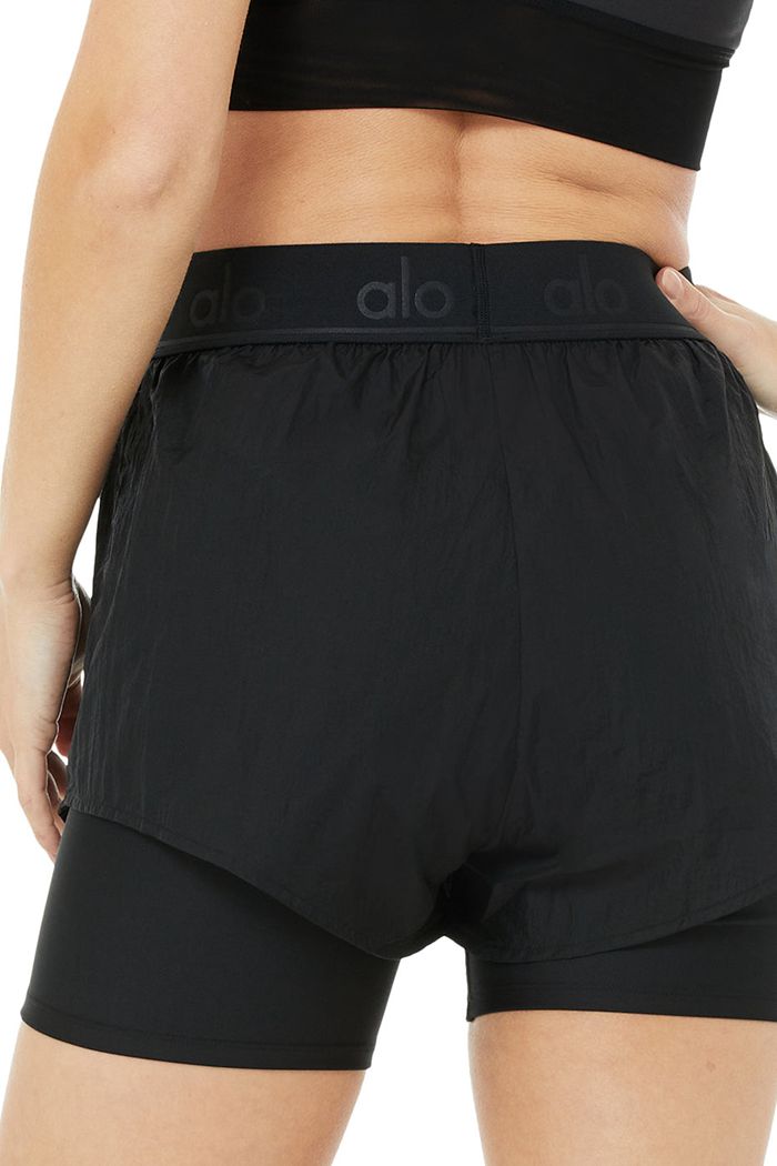 Alo Yoga High-Waist Catch The Light Women's Short Black | HNCJVSL-67