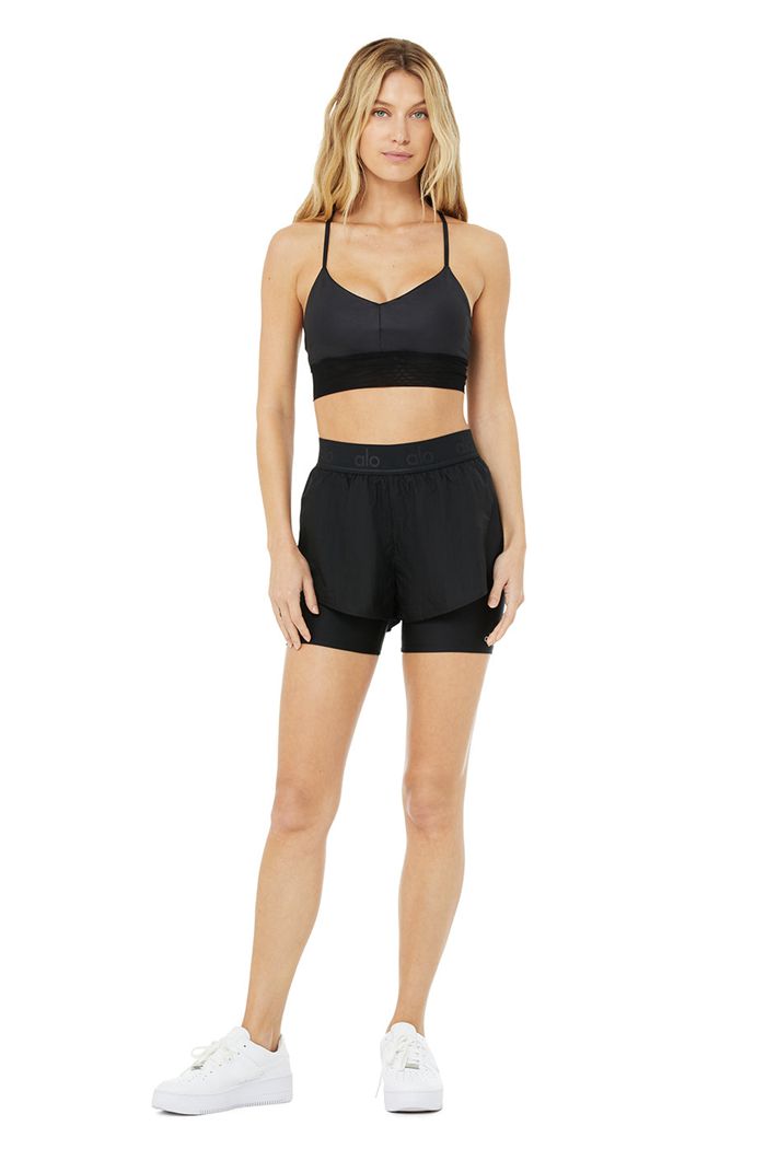 Alo Yoga High-Waist Catch The Light Women's Short Black | HNCJVSL-67