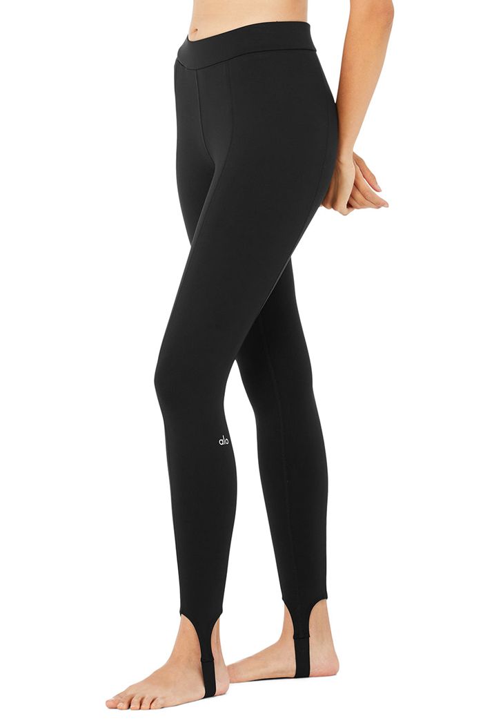 Alo Yoga High-Waist Classic Stirrup Women's Leggings Black | NGCRDQA-35