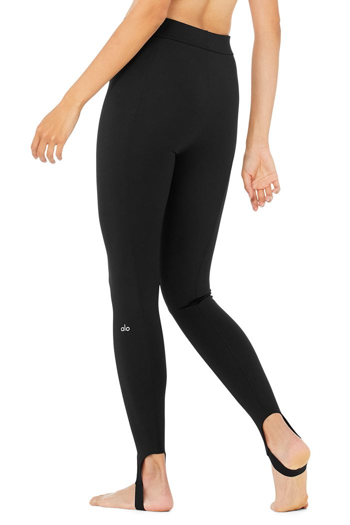 Alo Yoga High-Waist Classic Stirrup Women's Leggings Black | NGCRDQA-35