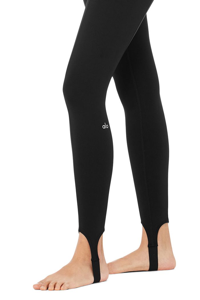 Alo Yoga High-Waist Classic Stirrup Women's Leggings Black | NGCRDQA-35