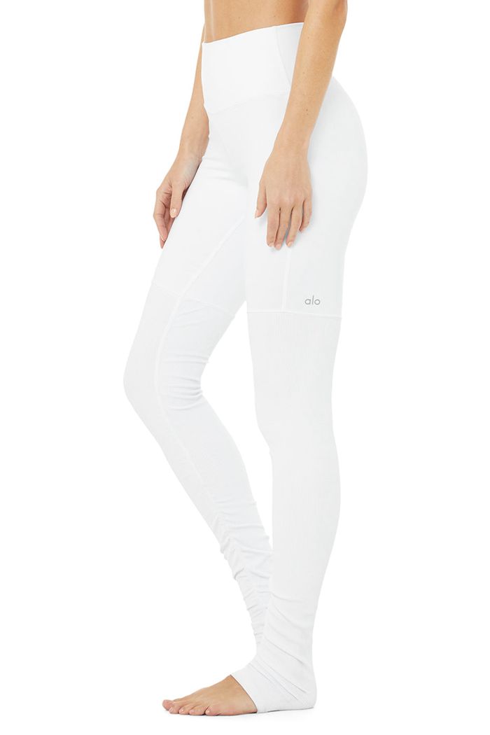 Alo Yoga High-Waist Goddess Women's Leggings White | JFIGKWX-29