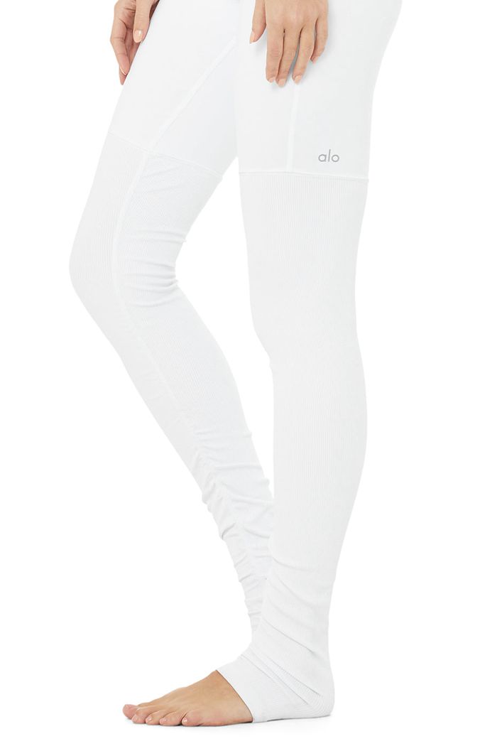 Alo Yoga High-Waist Goddess Women's Leggings White | JFIGKWX-29