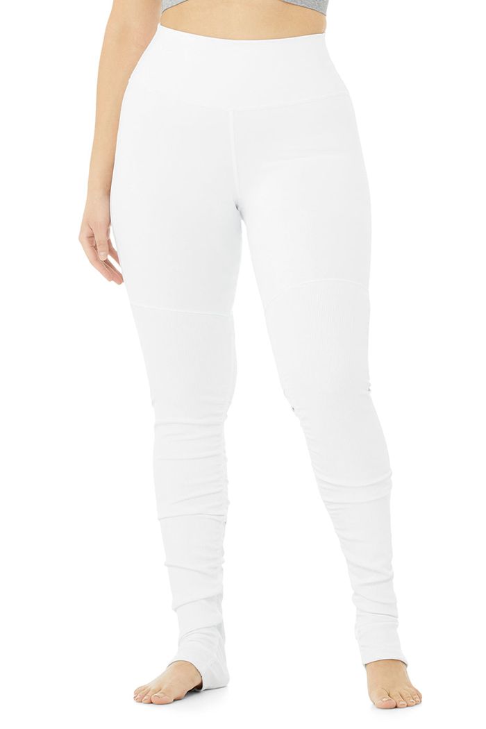 Alo Yoga High-Waist Goddess Women's Leggings White | JFIGKWX-29