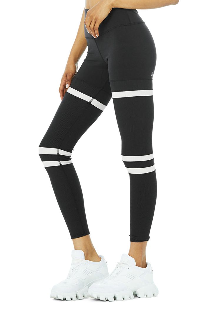 Alo Yoga High-Waist Legit Women's Leggings Black Beige | TAFBPUZ-23