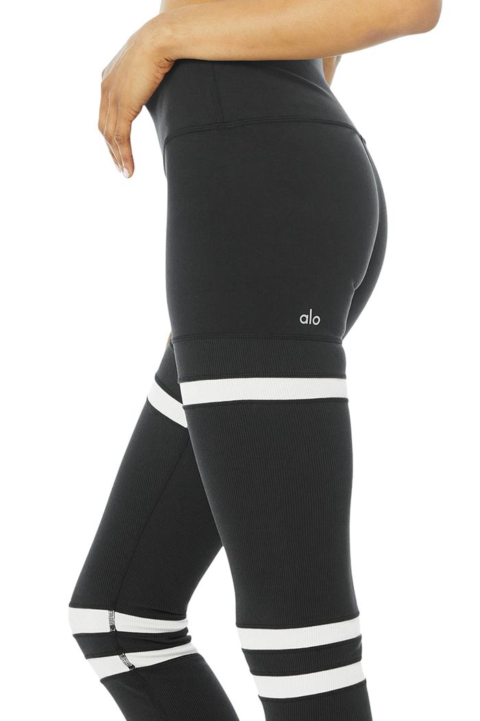 Alo Yoga High-Waist Legit Women's Leggings Black Beige | TAFBPUZ-23