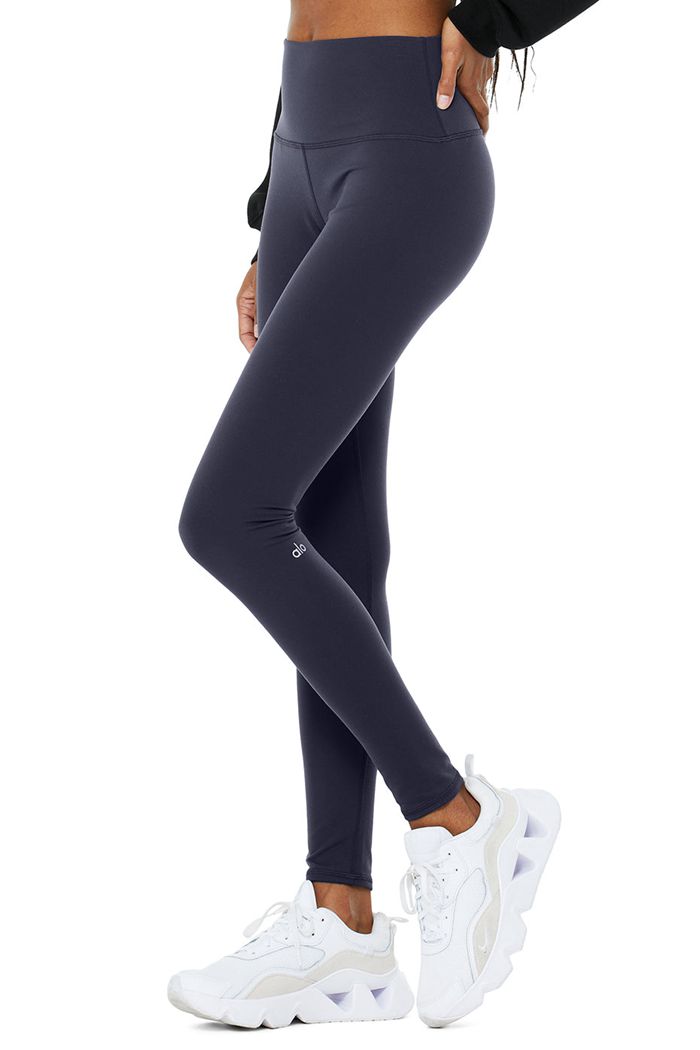 Alo Yoga High-Waist Winter Warmth Plush Women's Leggings Black | ZEHTQGP-75