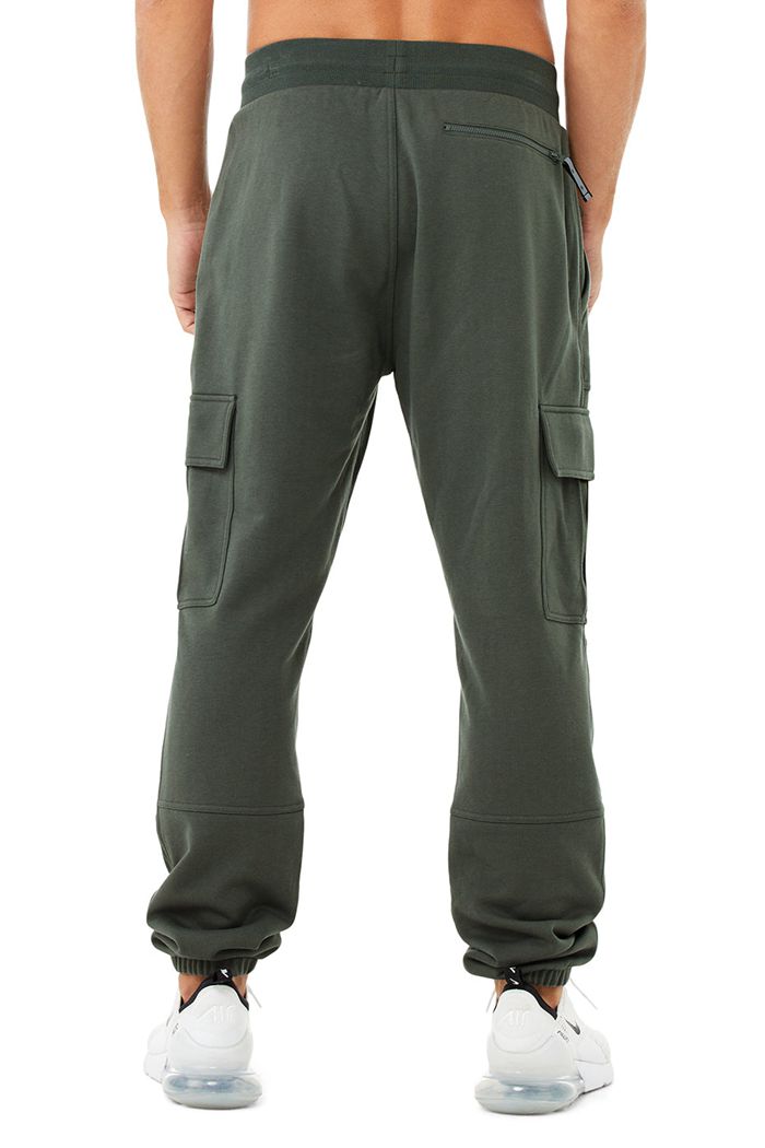 Alo Yoga Highline Cargo Sweat Men's Pants Dark Green | BJHCWZD-71