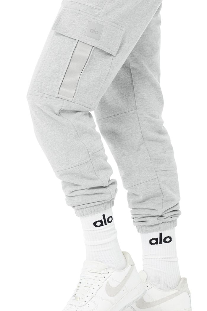 Alo Yoga Highline Cargo Sweat Men's Pants Grey | EXNIBAS-56