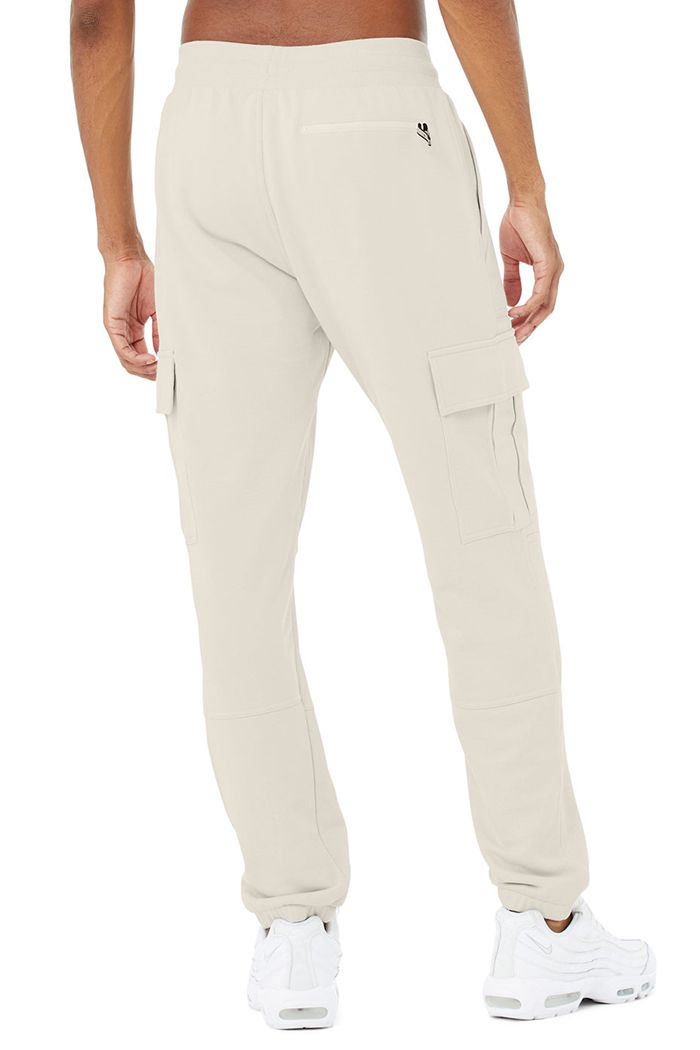 Alo Yoga Highline Cargo Sweat Men's Pants Beige | OTUYPIG-97