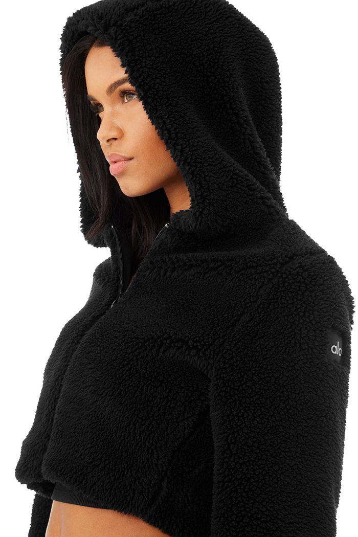 Alo Yoga LA Sherpa Women's Jackets Black | JDIEAYQ-98