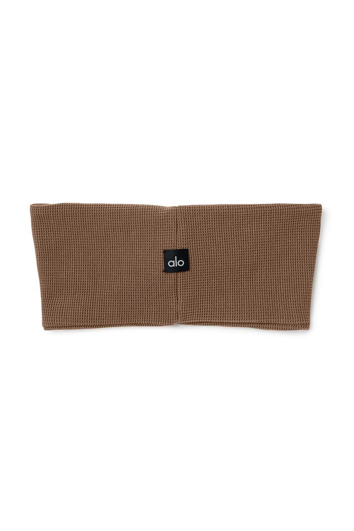 Alo Yoga Micro Waffle Women's Headband Brown | FPTIXBJ-15