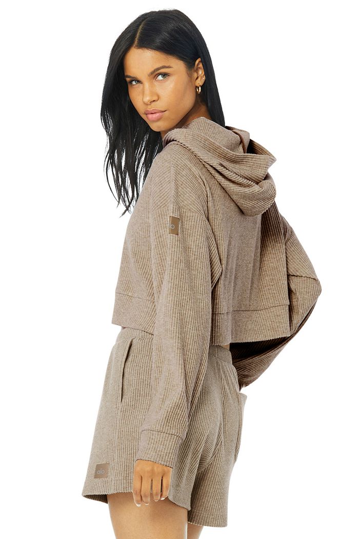 Alo Yoga Muse Women's Hoodie Brown | YGUCQWS-16