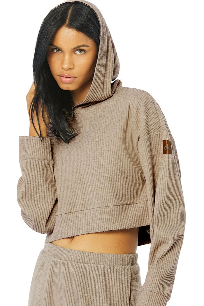 Alo Yoga Muse Women's Hoodie Brown | YGUCQWS-16