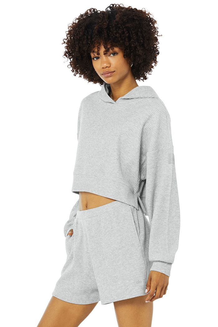 Alo Yoga Muse Women's Hoodie Grey | DGAUFTS-83