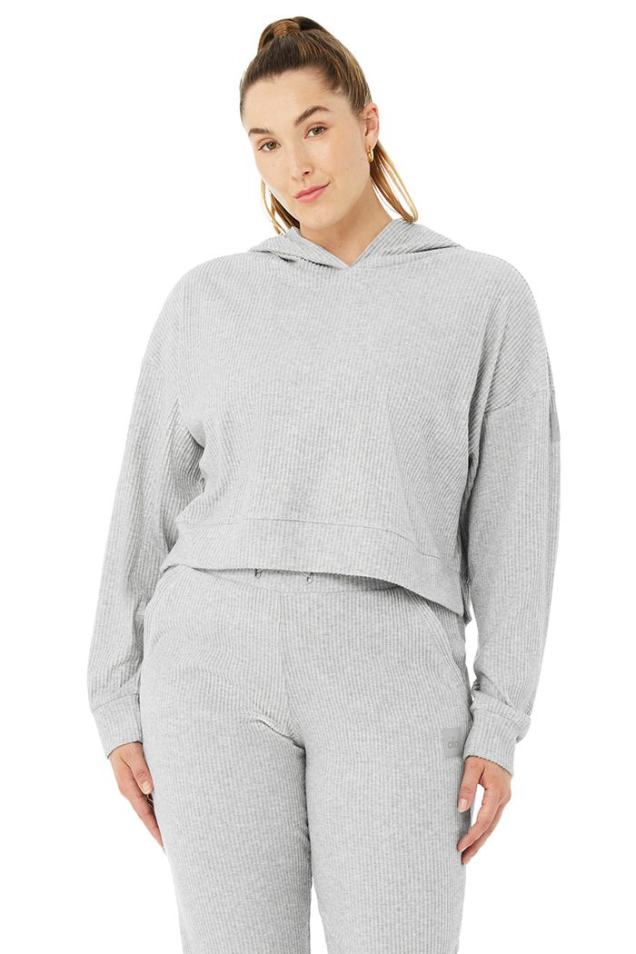 Alo Yoga Muse Women's Hoodie Grey | DGAUFTS-83