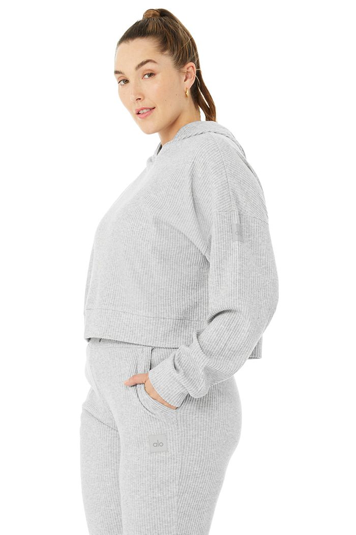 Alo Yoga Muse Women's Hoodie Grey | DGAUFTS-83