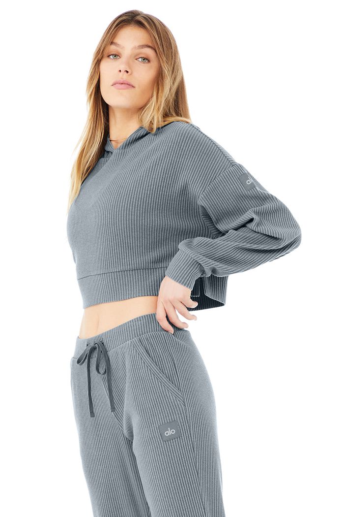 Alo Yoga Muse Women's Hoodie Grey | MOEKIPG-71