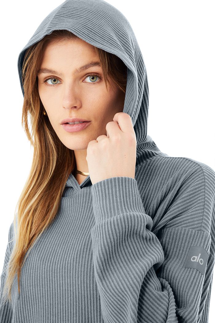 Alo Yoga Muse Women's Hoodie Grey | MOEKIPG-71