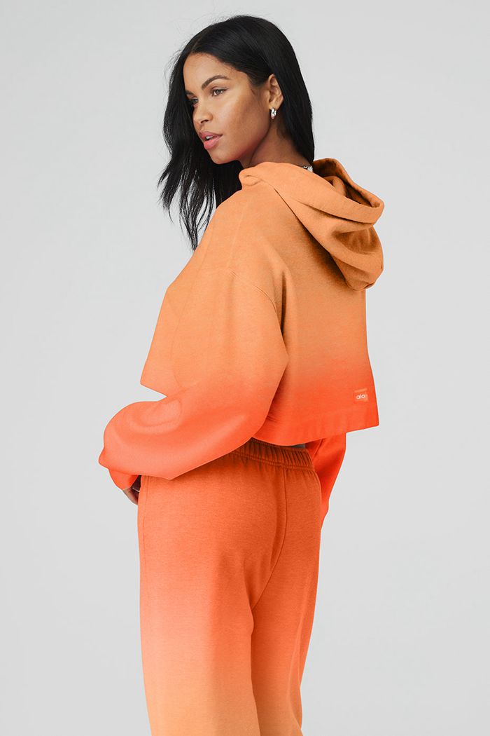 Alo Yoga Ombre Bae Women's Hoodie Orange | KHGUWNY-05