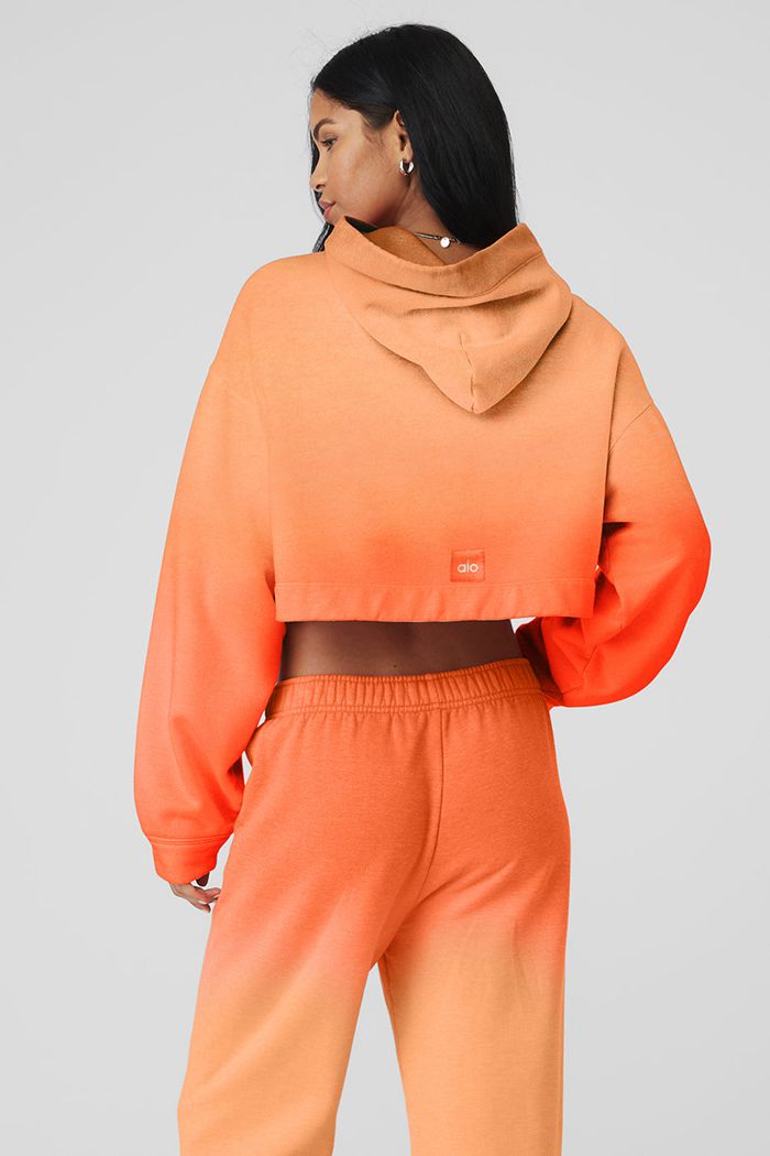 Alo Yoga Ombre Bae Women's Hoodie Orange | KHGUWNY-05