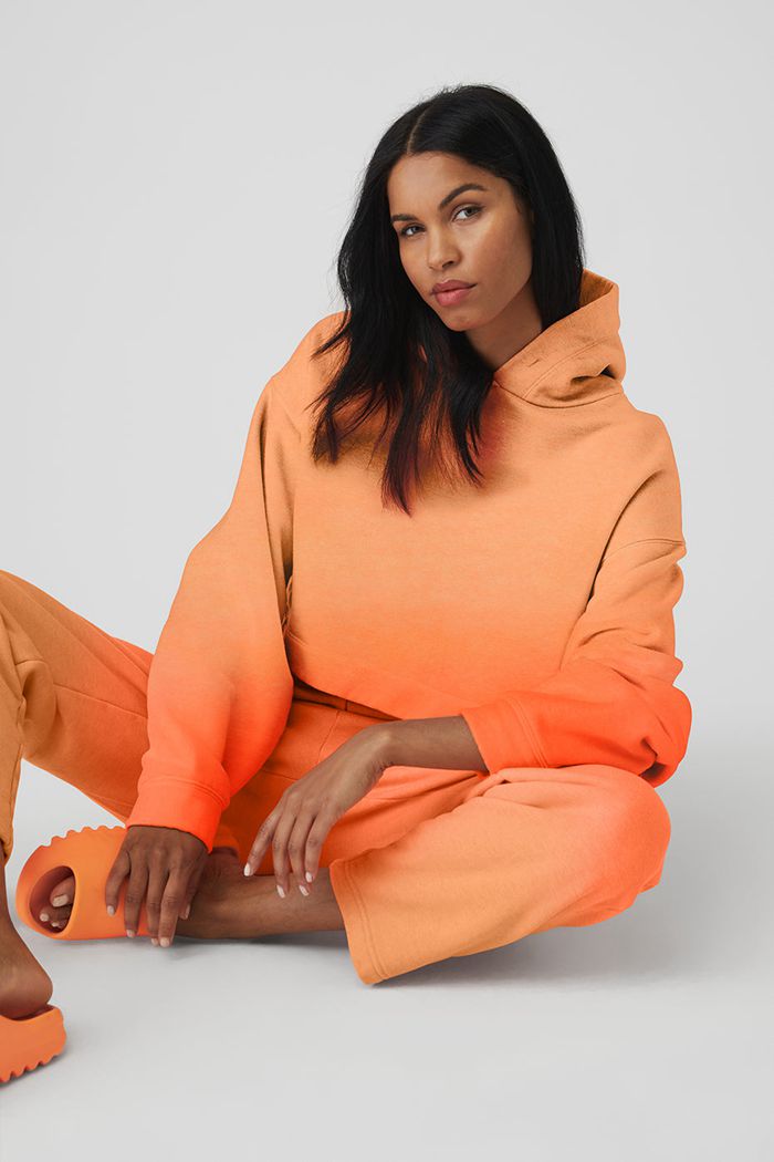 Alo Yoga Ombre Bae Women's Hoodie Orange | KHGUWNY-05