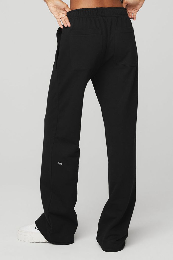 Alo Yoga Puddle Sweat Women's Pants Black | PZNFOQX-61