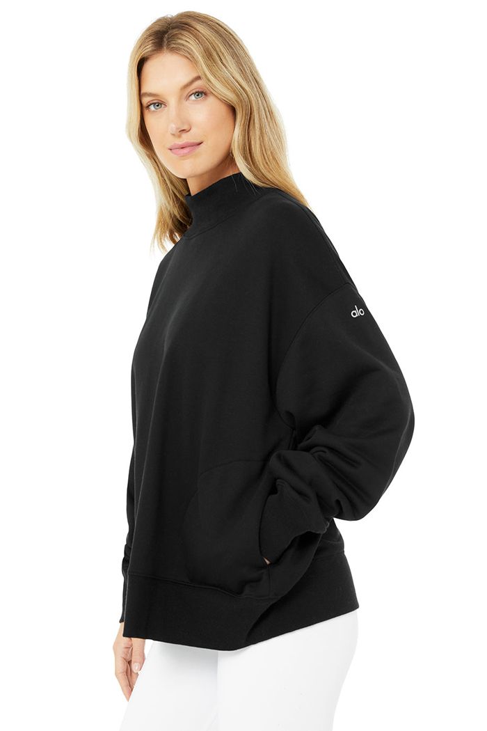 Alo Yoga Refresh Women's Pullover Black | LDRUTHJ-07