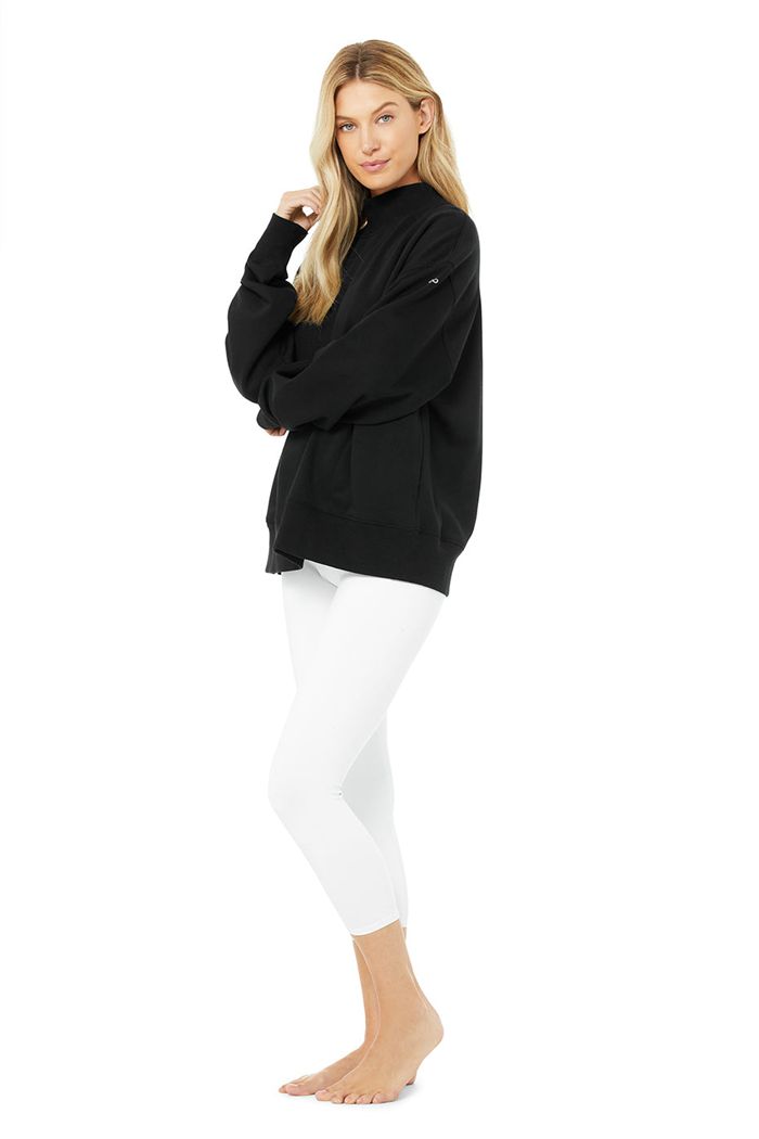 Alo Yoga Refresh Women's Pullover Black | LDRUTHJ-07