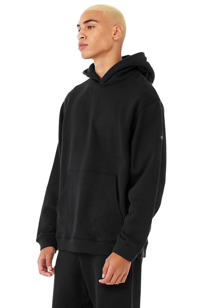 Alo Yoga Renown Men\'s Hoodie Black | TGVXRPL-73