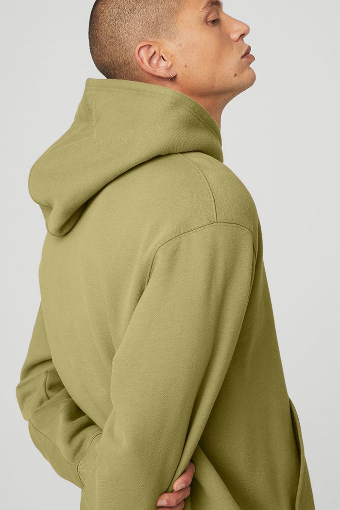 Alo Yoga Renown Men's Hoodie Green | EOWISAL-10