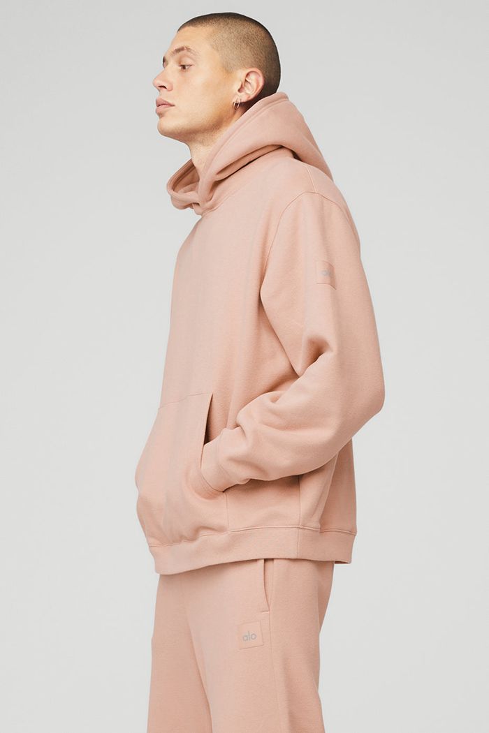 Alo Yoga Renown Men's Hoodie Pink | ZROSPGD-13