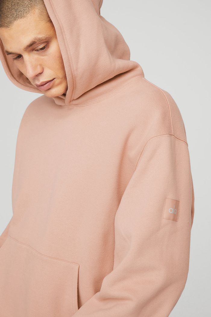 Alo Yoga Renown Men's Hoodie Pink | ZROSPGD-13