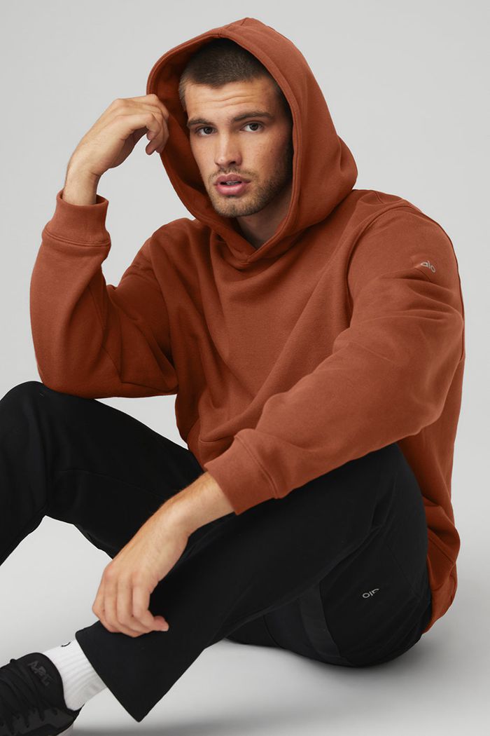 Alo Yoga Renown Men's Hoodie Red | KBIDZWA-51