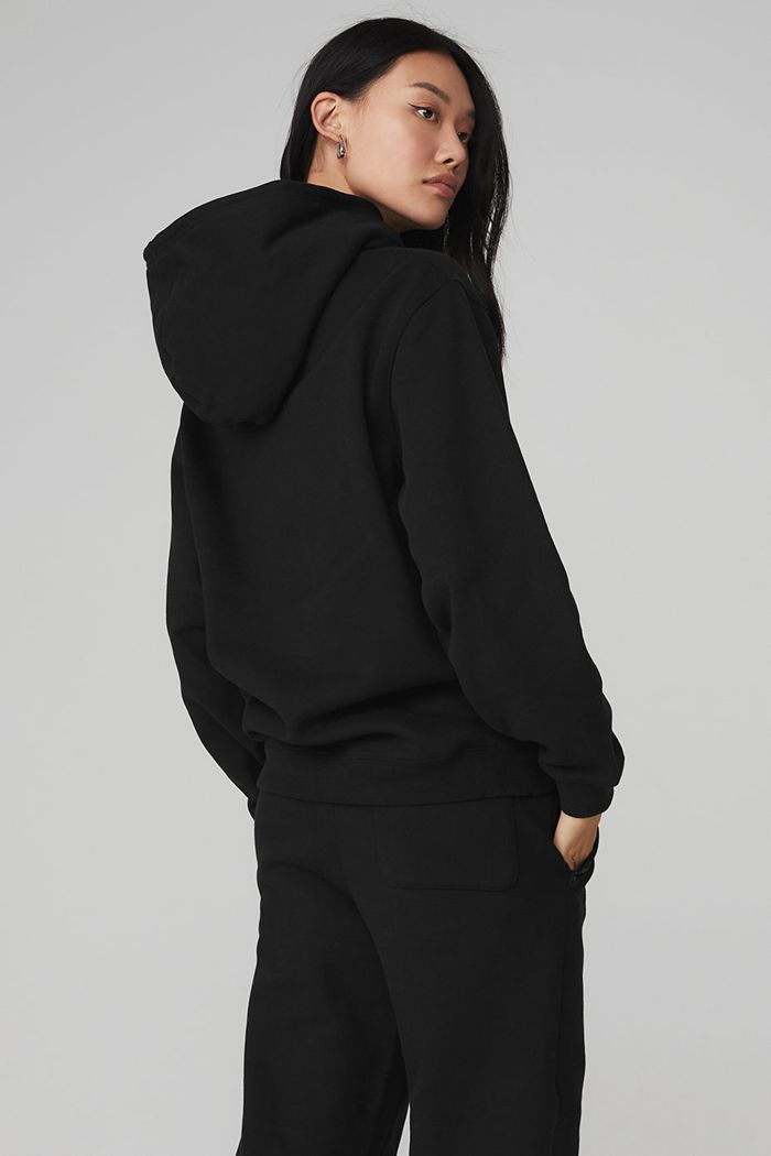 Alo Yoga Renown Women's Hoodie Black | CWDVBOE-49