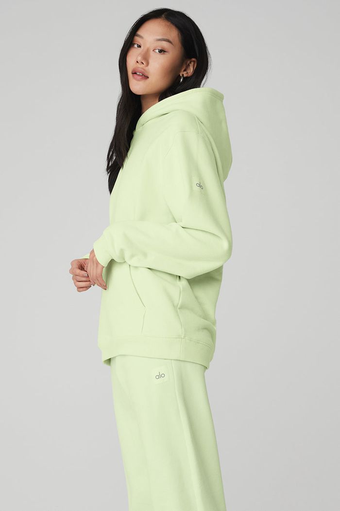 Alo Yoga Renown Women's Hoodie Green | QECTXZY-04