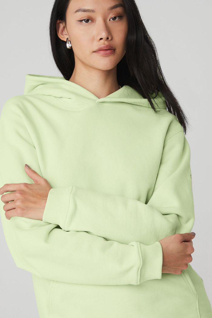 Alo Yoga Renown Women's Hoodie Green | QECTXZY-04