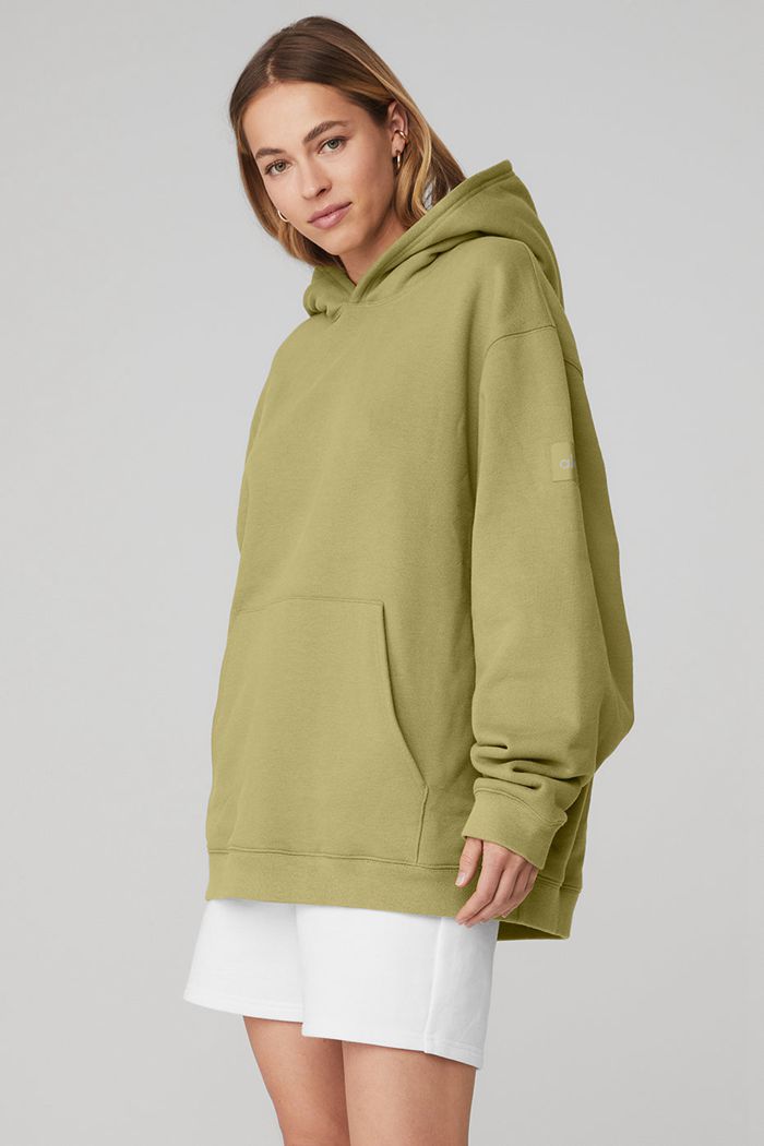 Alo Yoga Renown Women's Hoodie Green | RHTIYUW-70