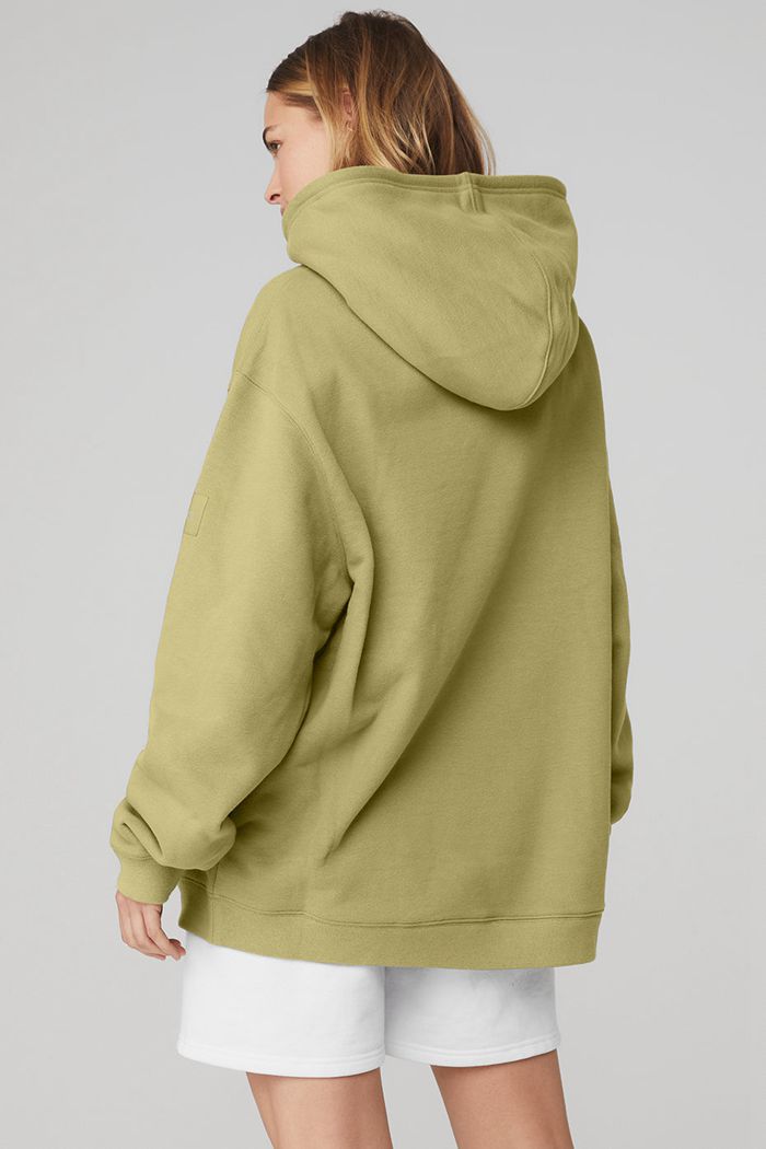 Alo Yoga Renown Women's Hoodie Green | RHTIYUW-70