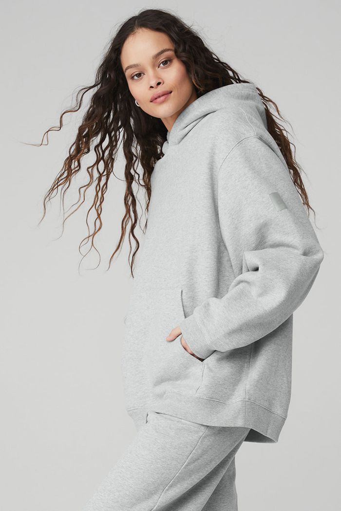 Alo Yoga Renown Women's Hoodie Grey | VBJZYEK-04