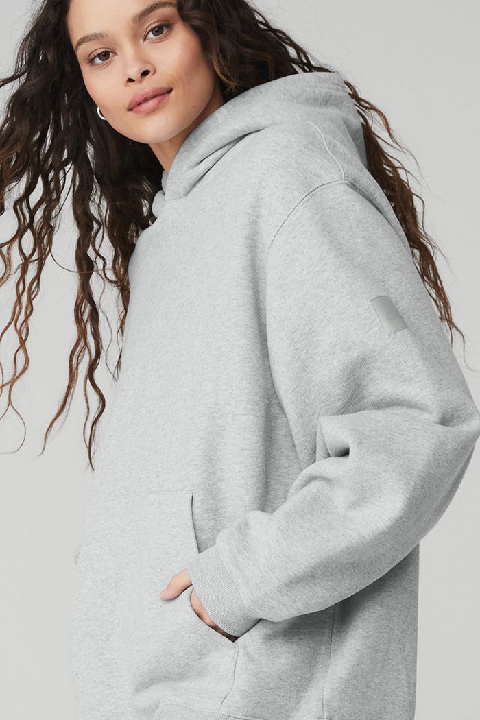 Alo Yoga Renown Women's Hoodie Grey | VBJZYEK-04