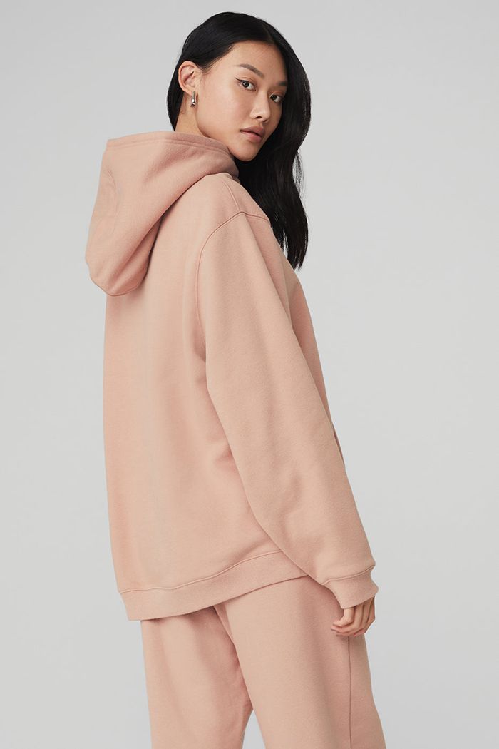 Alo Yoga Renown Women's Hoodie Pink | CWRQETF-95