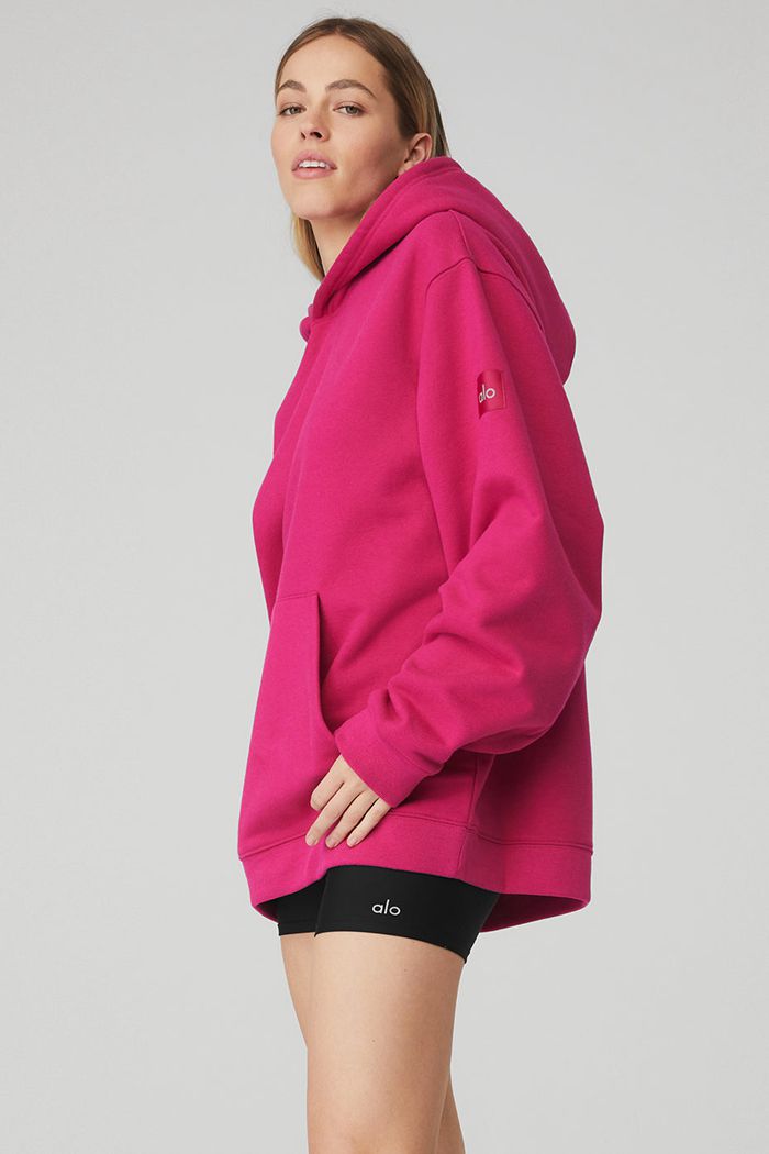 Alo Yoga Renown Women's Hoodie Red | DEPGINS-54