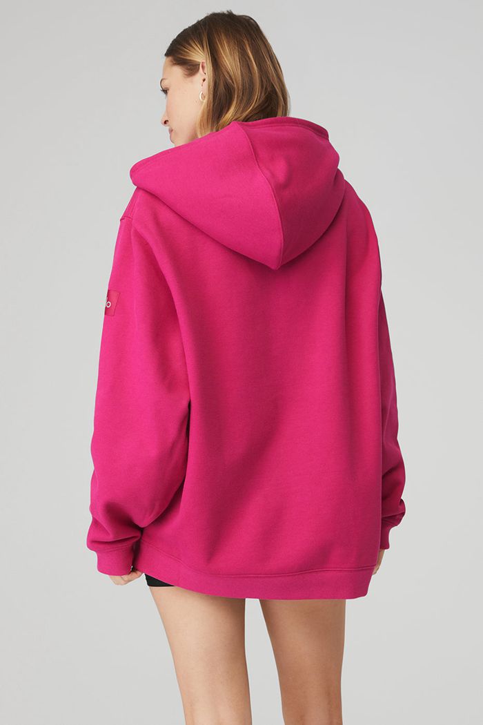 Alo Yoga Renown Women's Hoodie Red | DEPGINS-54