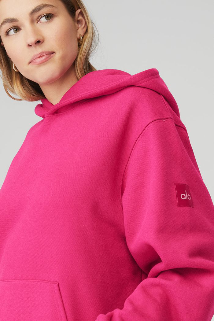 Alo Yoga Renown Women's Hoodie Red | DEPGINS-54