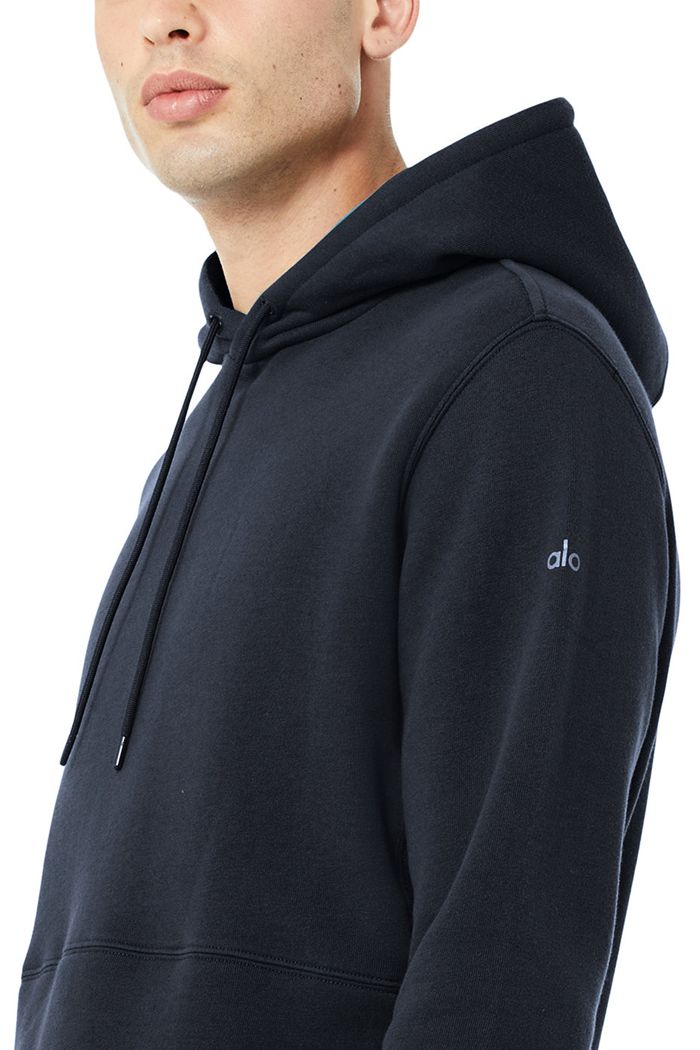 Alo Yoga Runyon Men's Hoodie Navy | BFMEYCI-74